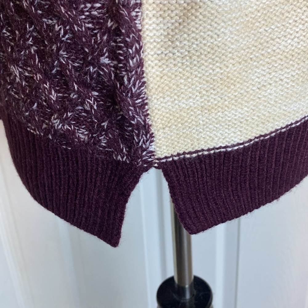 St John’s Bay Multi Color Colorblock Cable Knit Crewneck Sweater sz L NWT - Picture 9 of 11